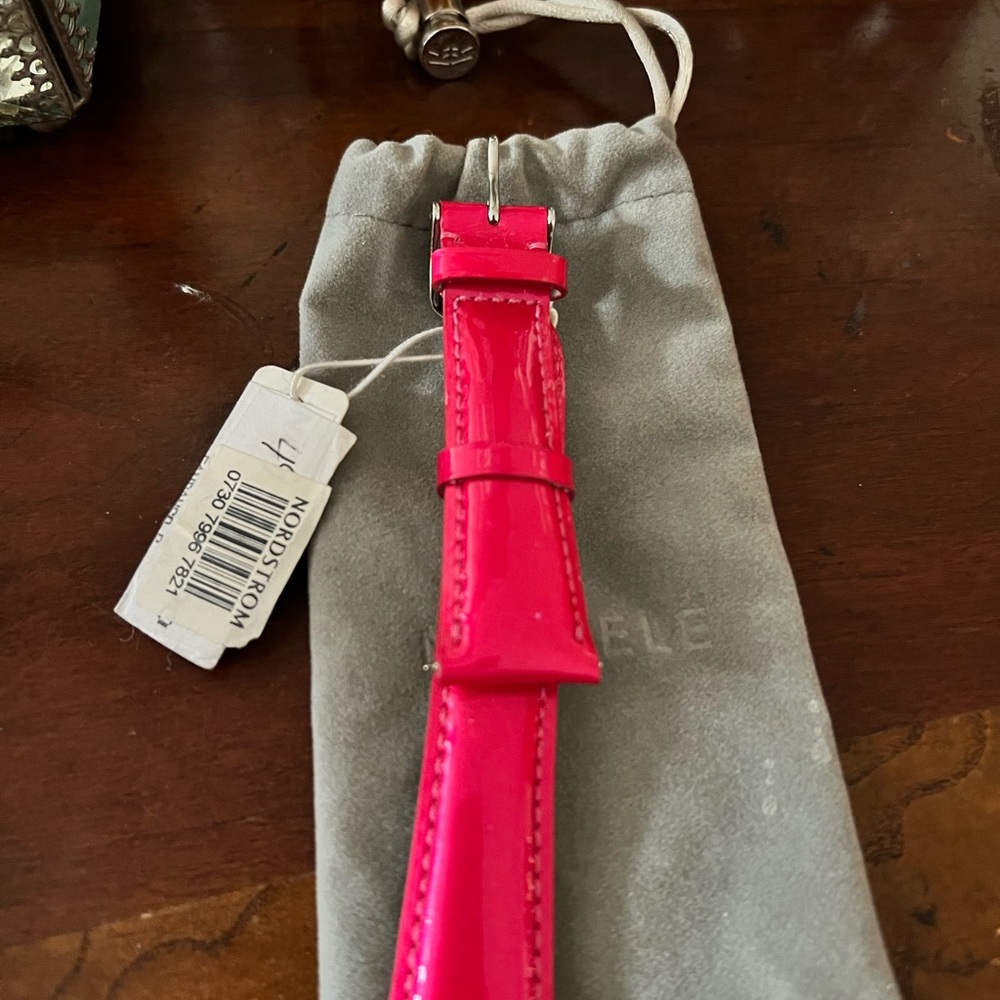 Michele Hot Pink Leather 20mm Strap💅🏽